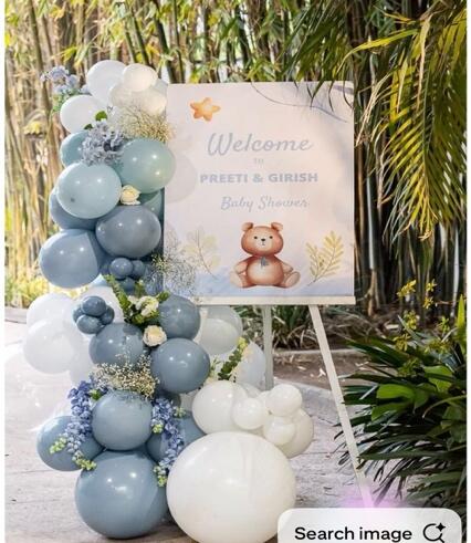 Welcome Birthday Party Sign with Balloon Design & Child's Name