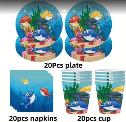 Themed Party Plates, Napkins & Cups Set